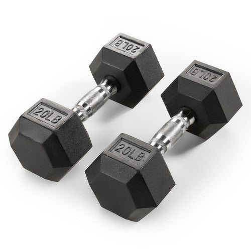 Rubber Hex Dumbbells - 5lb à 25 lb